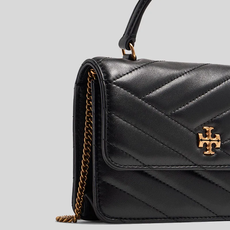 Tory Burch Bags TORY BURCH Mini Kira Chevron Top Handle Chain Wallet Black 152356