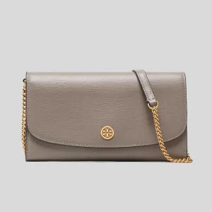 Tory Burch Bags TORY BURCH ROBINSON Chain Wallet Gray Heron 137152