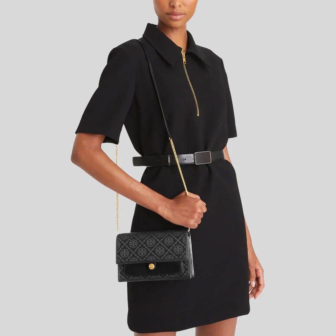 Tory Burch Bags TORY BURCH T Monogram Chain Wallet Black 152140