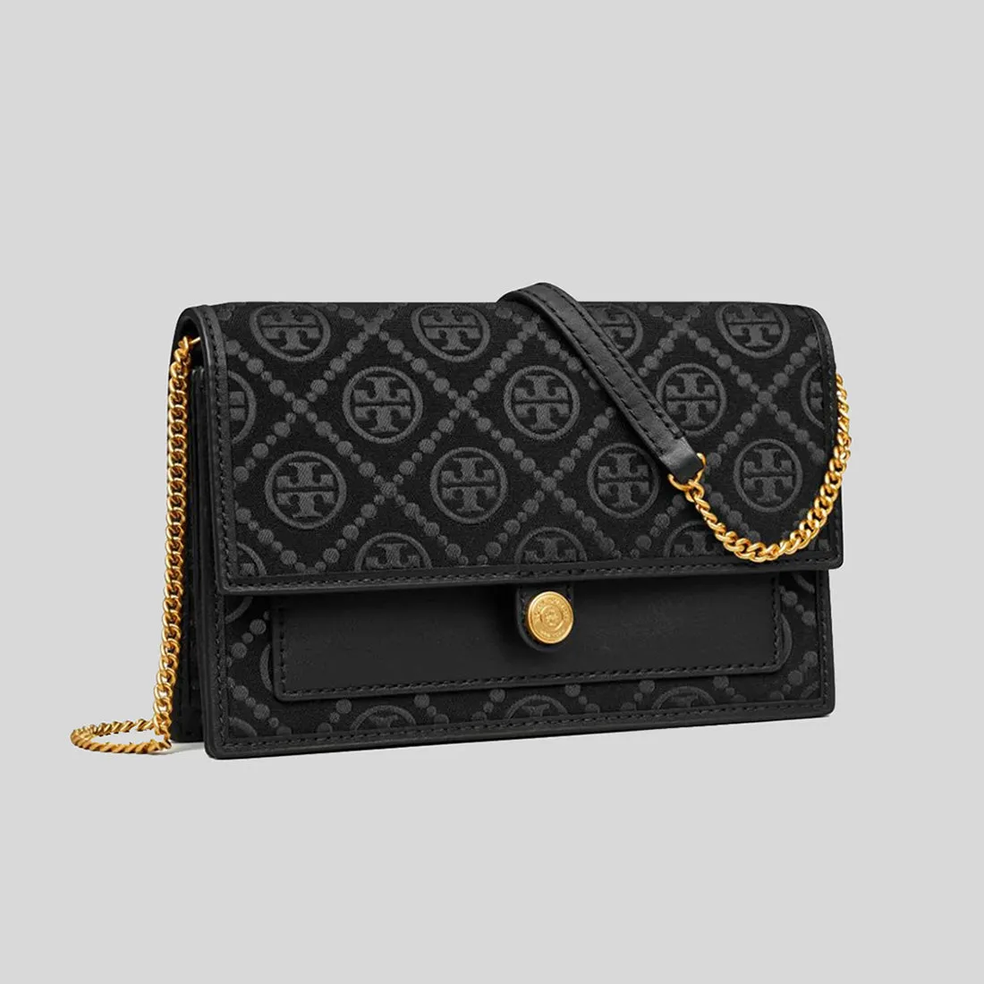 Tory Burch Bags TORY BURCH T Monogram Chain Wallet Black 152140