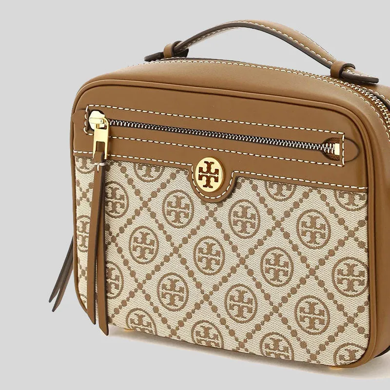 Tory Burch Bags TORY BURCH T Monogram Jacquard Camera Bag Hazelnut 79356