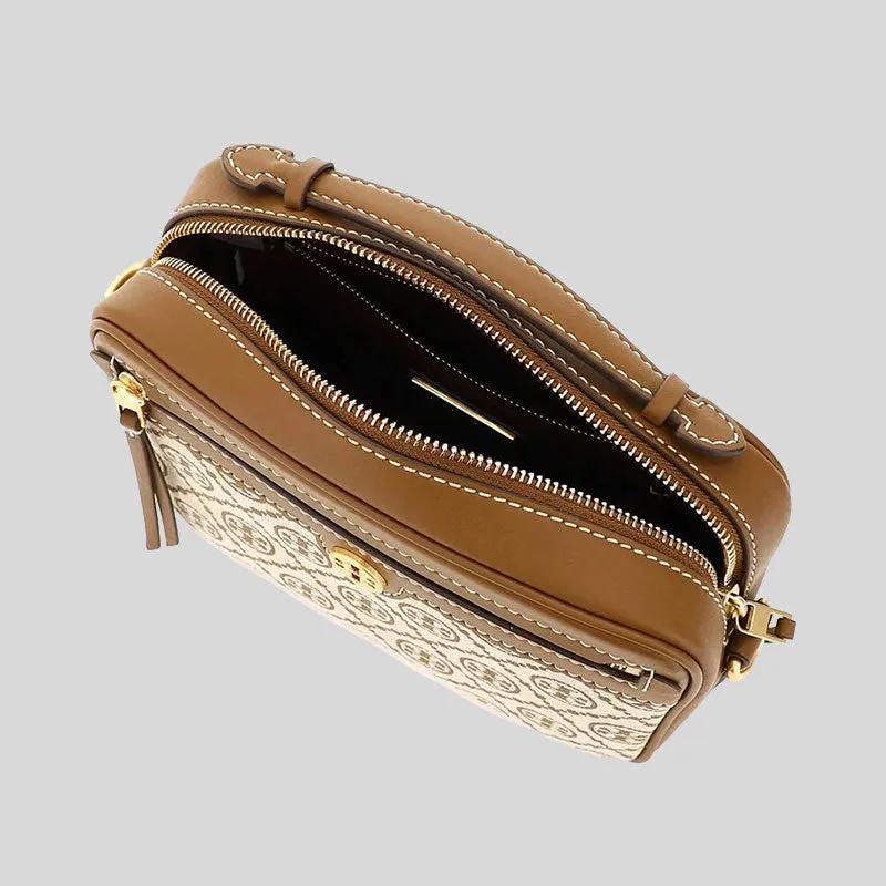 Tory Burch Bags TORY BURCH T Monogram Jacquard Camera Bag Hazelnut 79356