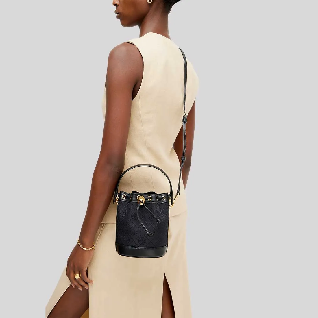 Tory Burch Bags TORY BURCH T Monogram mini bucket bag Black 152130