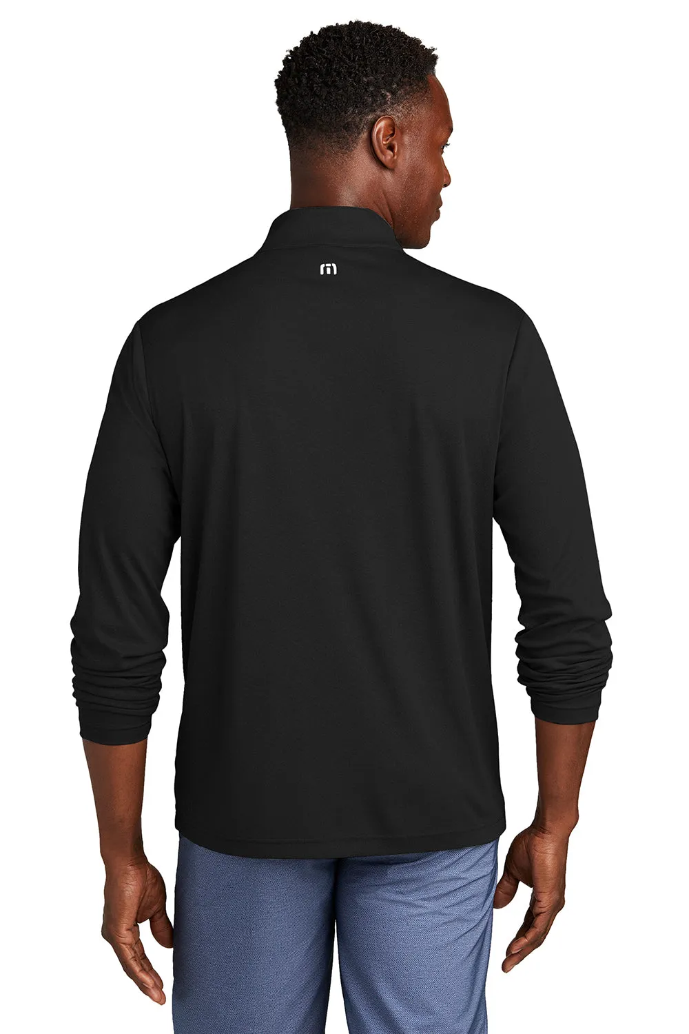 TravisMathew Mens Coto Performance Wrinkle Resistant 1/4 Zip Sweatshirt - Black