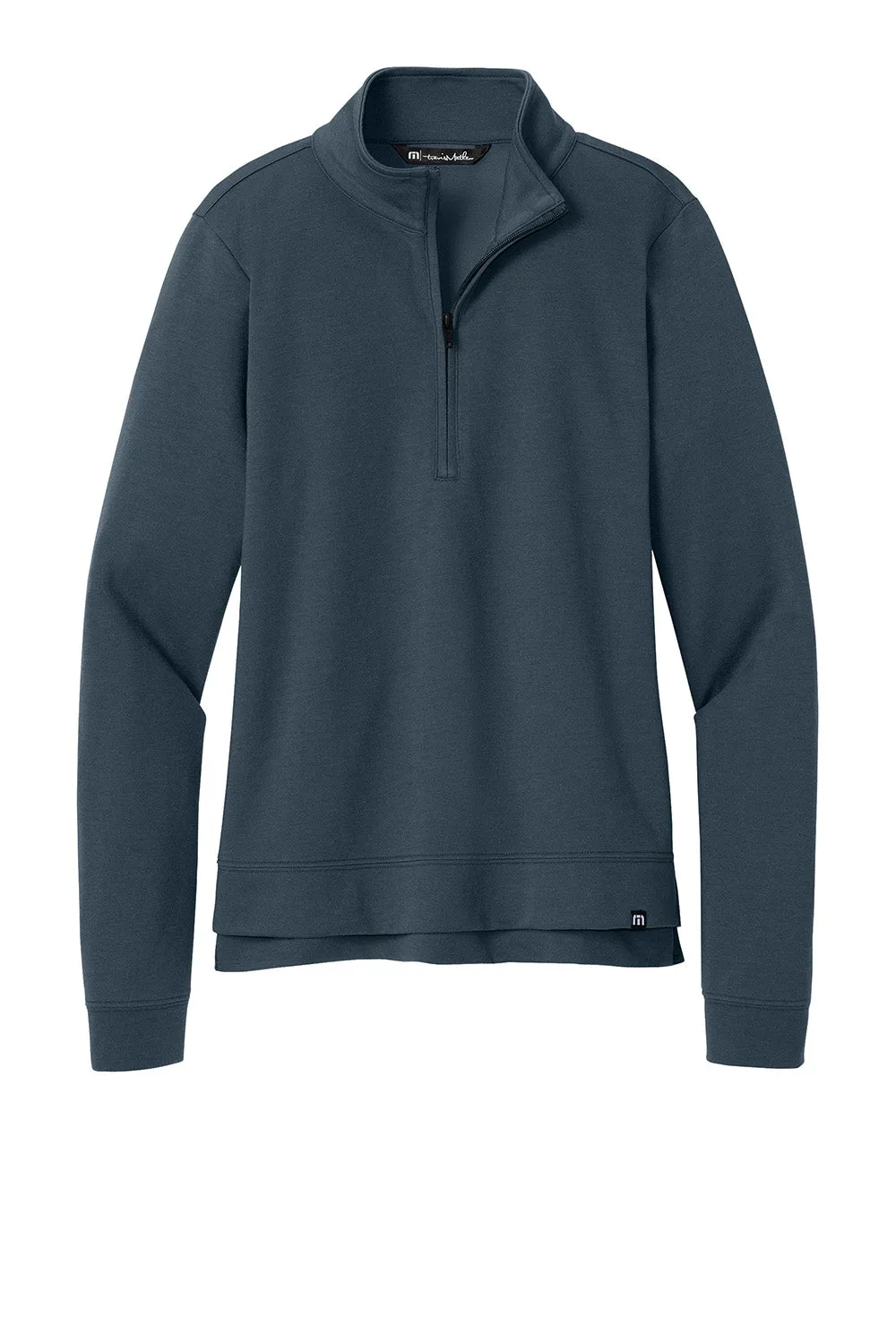 TravisMathew Womens Coveside Wrinkle Resistant 1/4 Zip Sweatshirt - Blue Nights