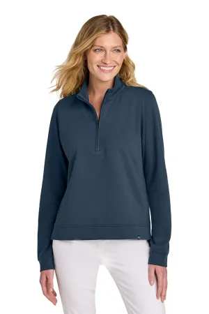 TravisMathew Womens Coveside Wrinkle Resistant 1/4 Zip Sweatshirt - Blue Nights