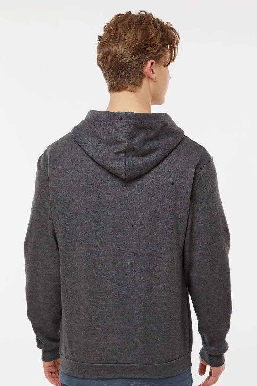 Tultex Mens Full Zip Hooded Sweatshirt Hoodie w/ Pockets - Heather Charcoal Grey