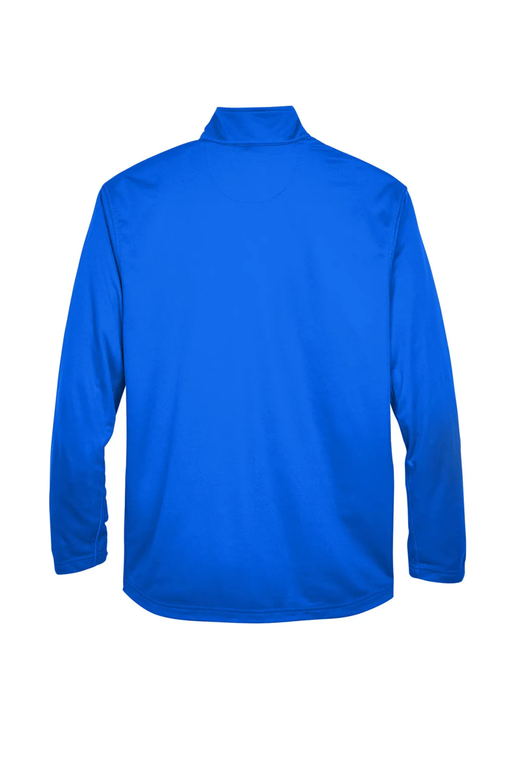 UltraClub Mens Cool & Dry Moisture Wicking 1/4 Zip Sweatshirt w/ Pocket - Kyanos Blue