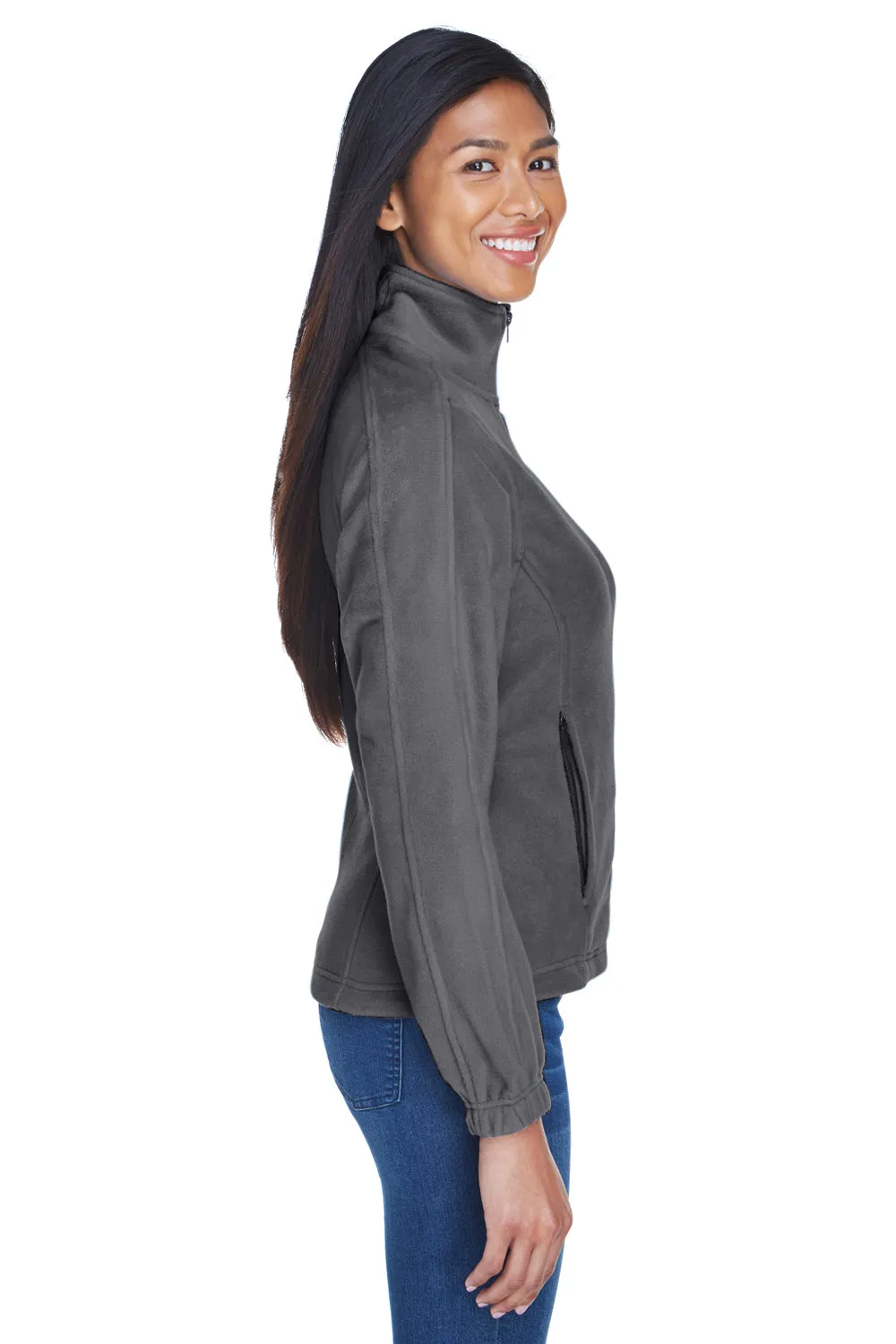 UltraClub Womens Iceberg Pill Resistant Fleece Full Zip Jacket - Charcoal Grey