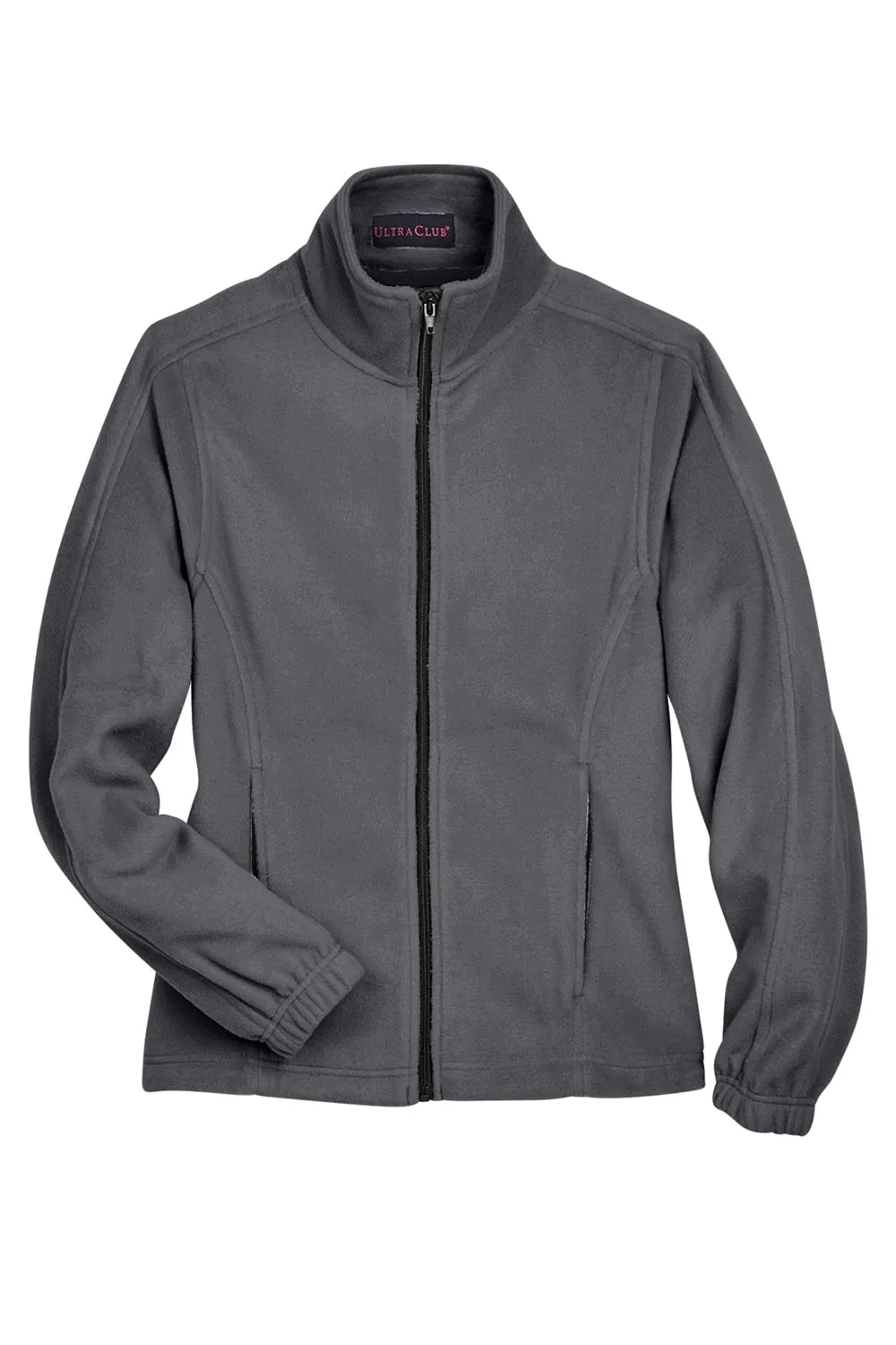 UltraClub Womens Iceberg Pill Resistant Fleece Full Zip Jacket - Charcoal Grey