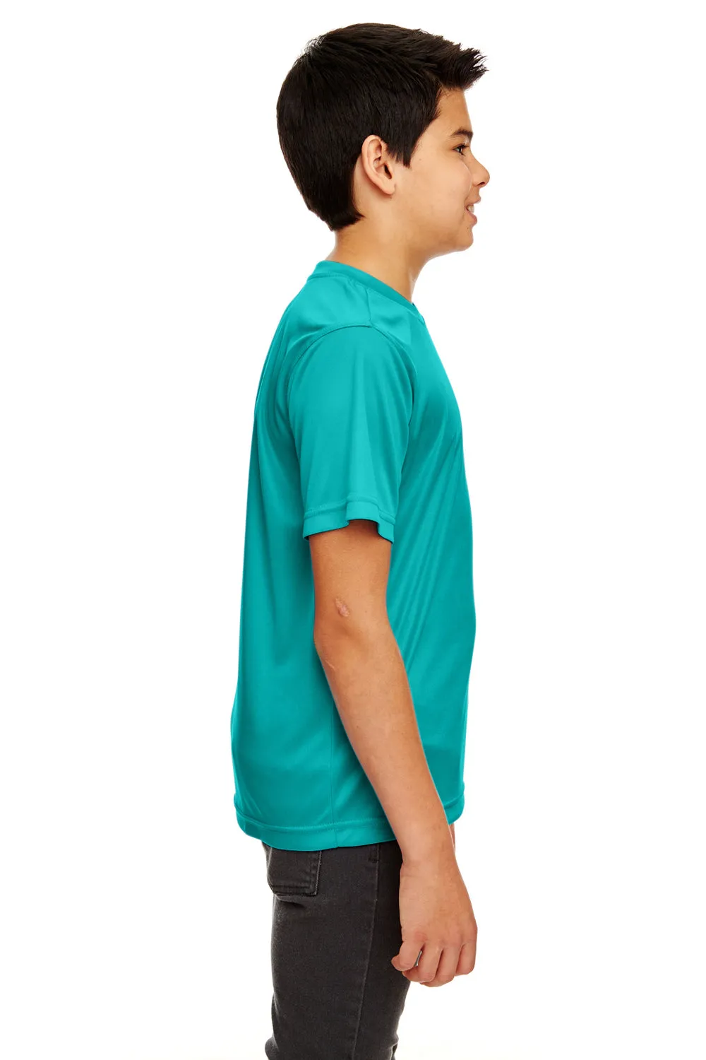 UltraClub Youth Cool & Dry Performance Moisture Wicking Short Sleeve Crewneck T-Shirt - Jade Green
