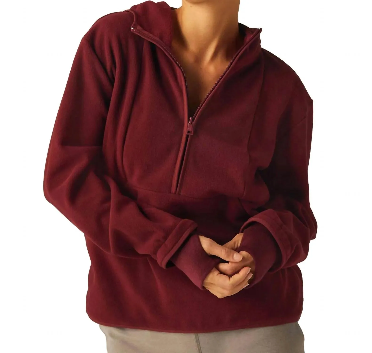 Urban Explorer Half Zip Pullover In California Merlot
