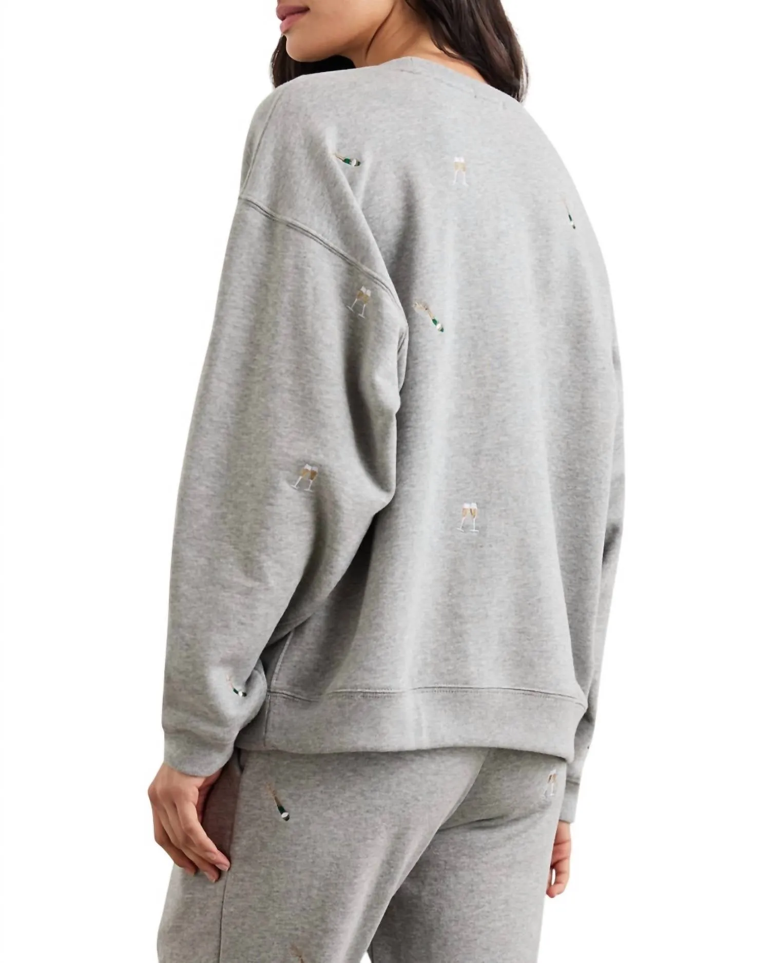 Varsity Sweatshirt In Champagne Embroidery