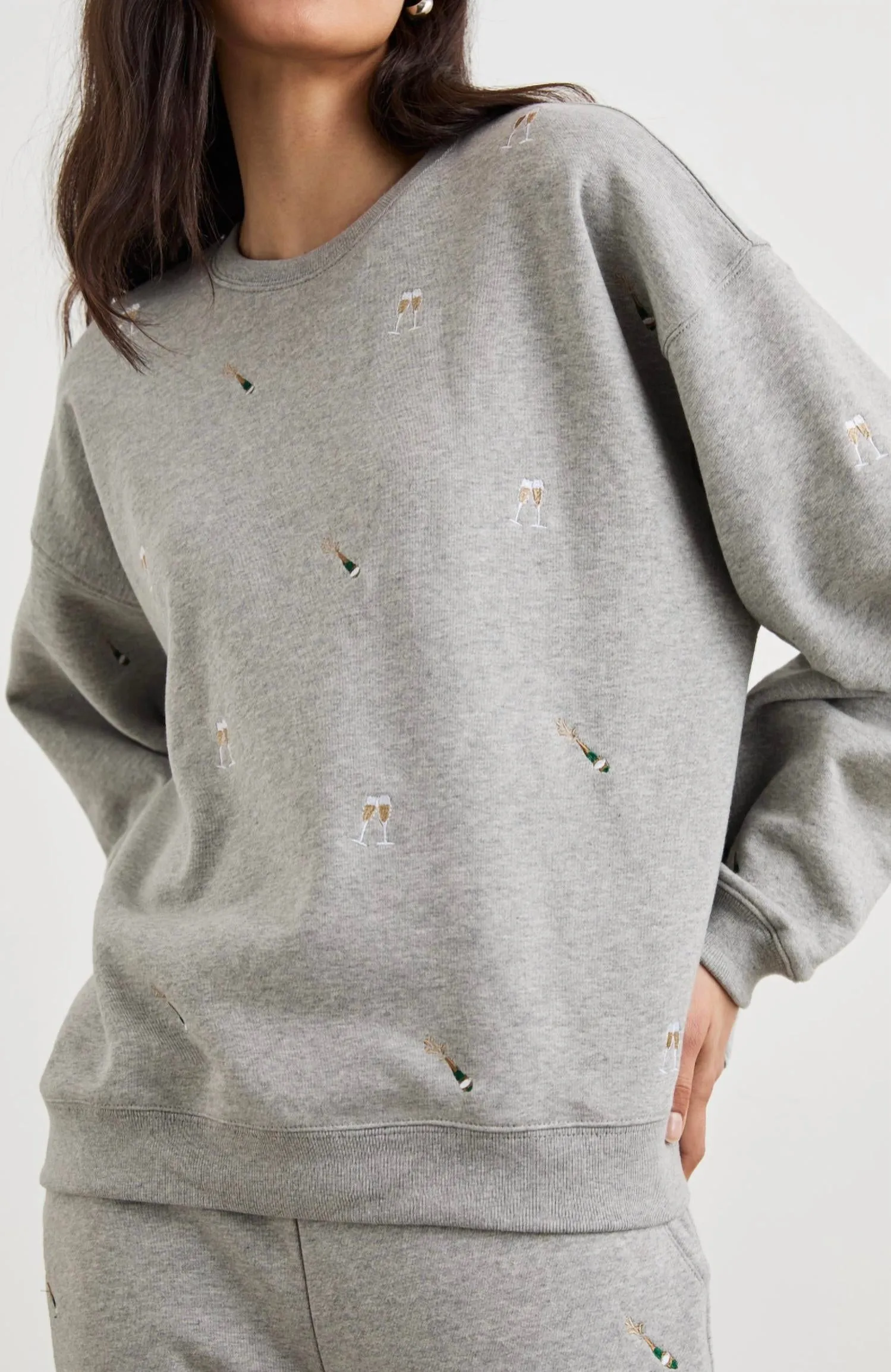 Varsity Sweatshirt In Champagne Embroidery