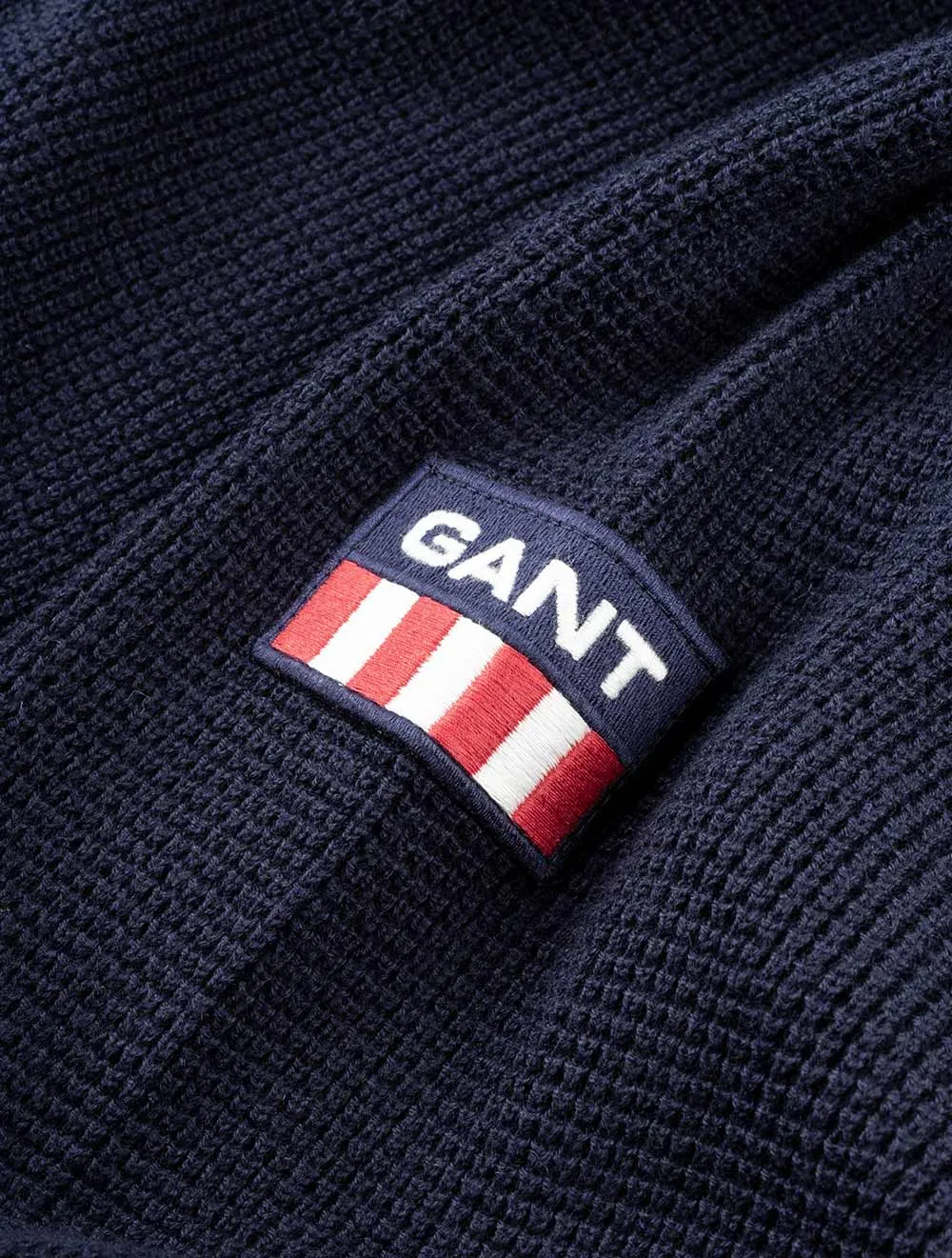 Waffle Rib Half-Zip Sweater Evening Blue
