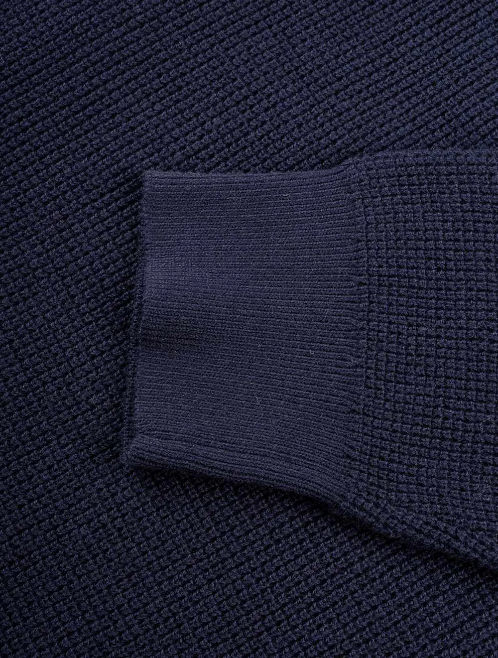 Waffle Rib Half-Zip Sweater Evening Blue
