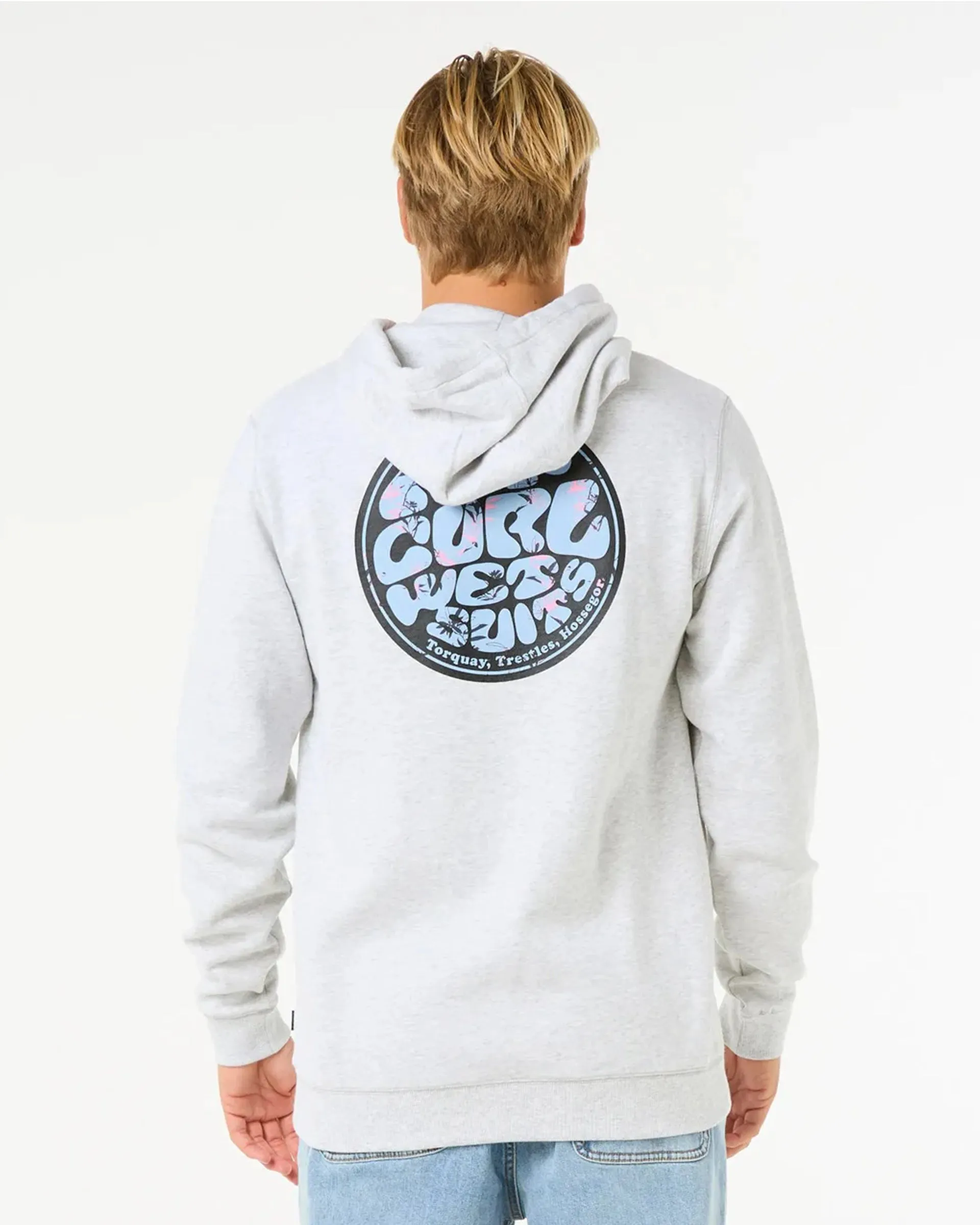 Wettie Passage Icon Zip Through Hoodie - Heather Grey