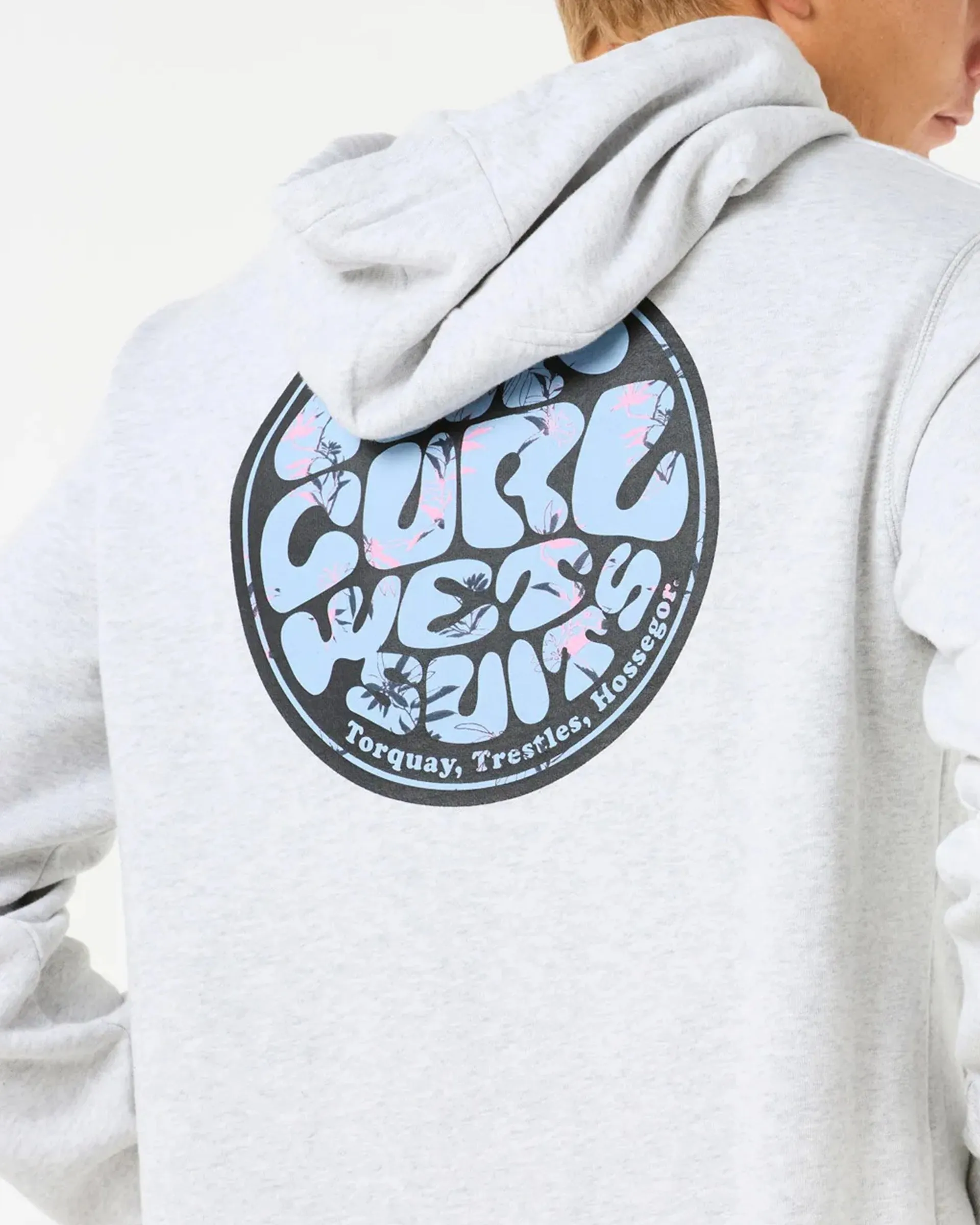 Wettie Passage Icon Zip Through Hoodie - Heather Grey