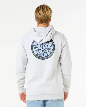 Wettie Passage Icon Zip Through Hoodie - Heather Grey
