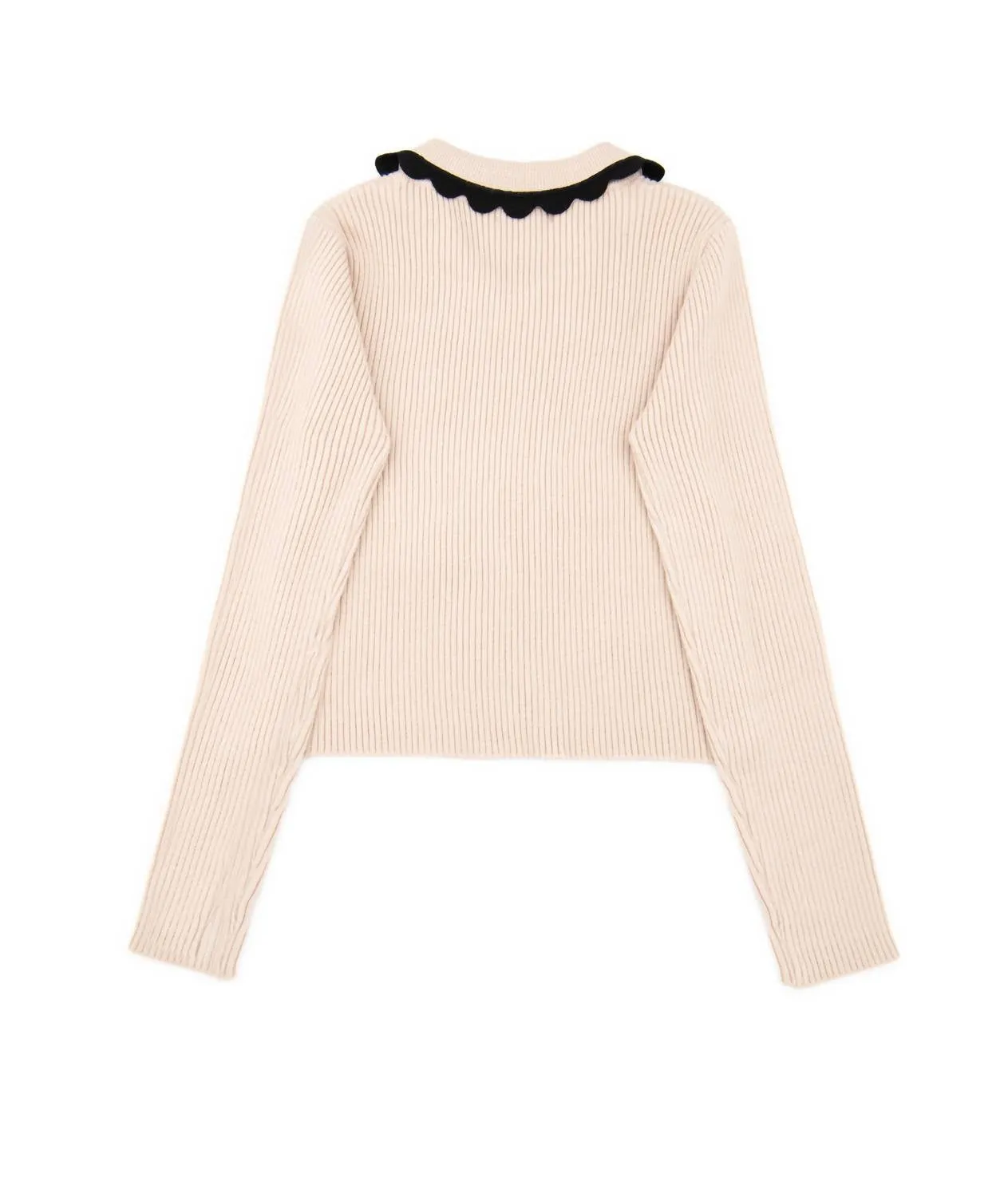 Women Anika Scallop Collar Sweater In Taupe
