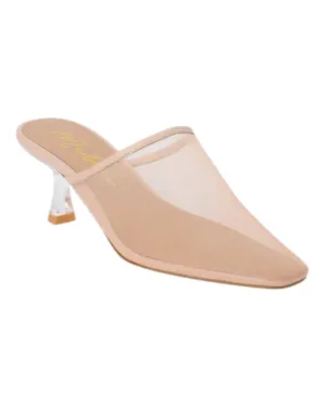 Women Bette Heeled Mule In Nude Mesh