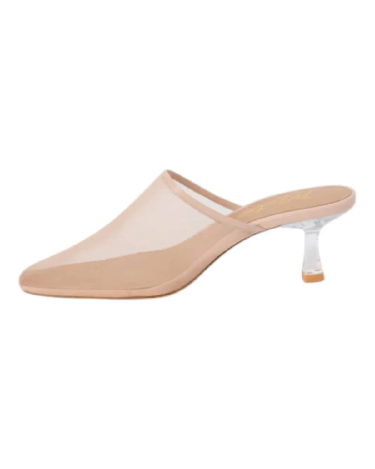 Women Bette Heeled Mule In Nude Mesh