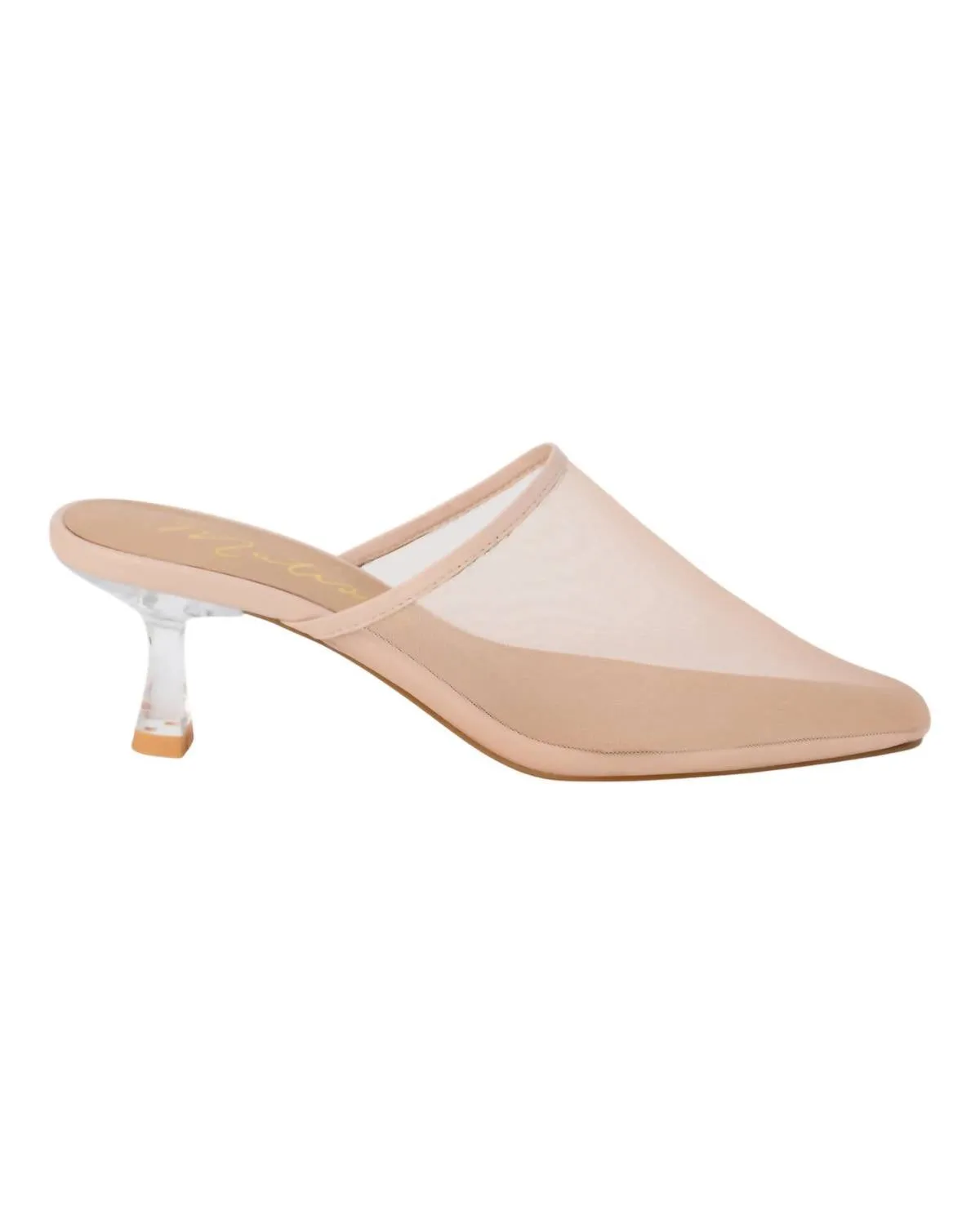 Women Bette Heeled Mule In Nude Mesh