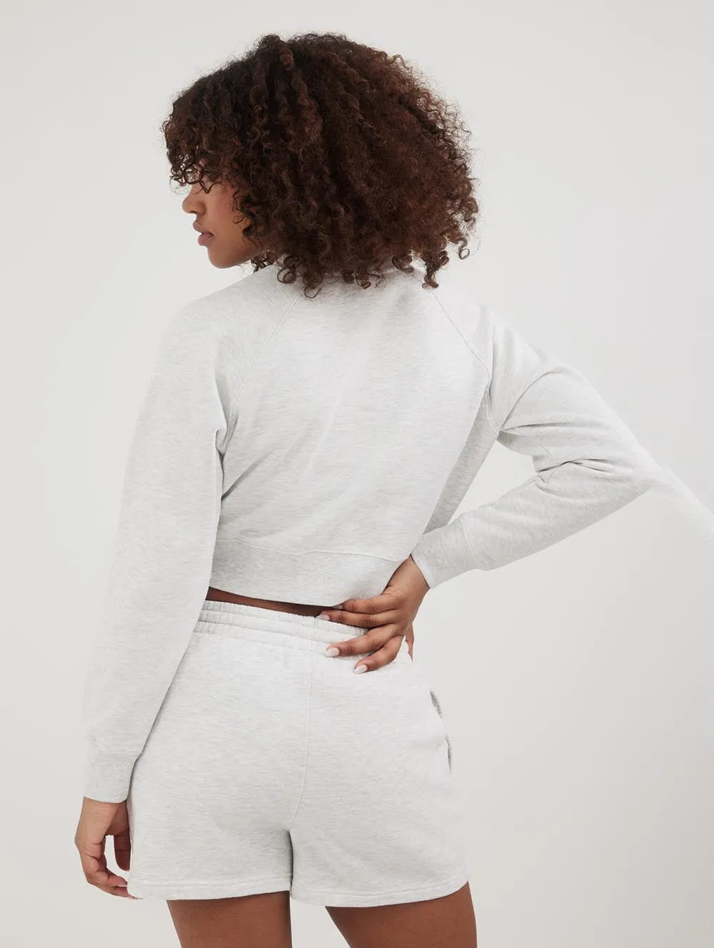 Womens Crown Eco-Fleece Cropped Crew Neck Sweatshirt