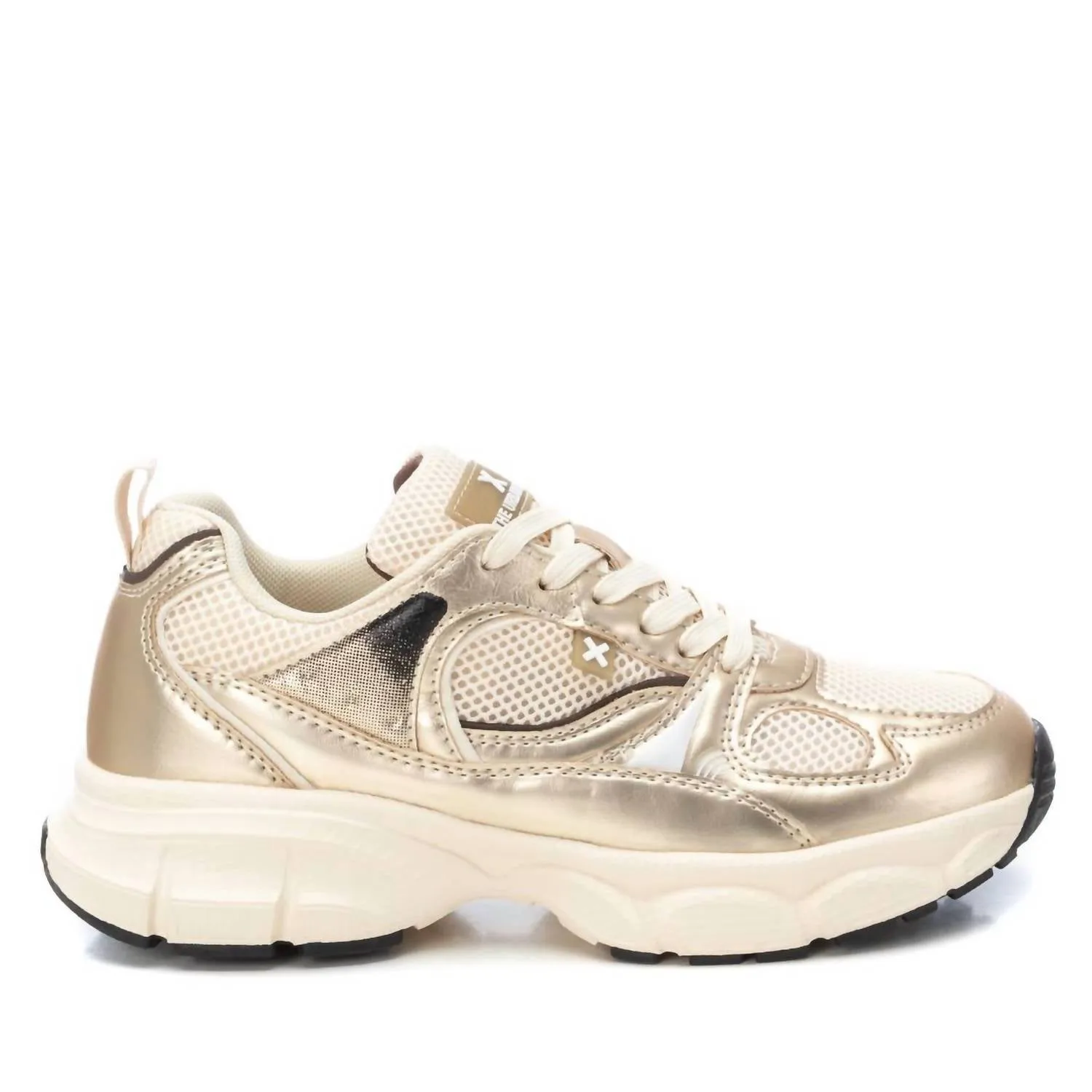 Women's Lace Closure Sneakers In Gold
