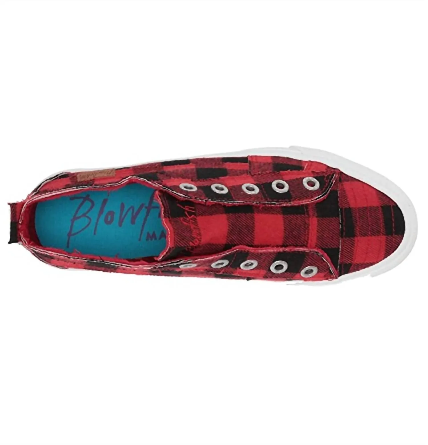 Women's Play Sneaker In Red Buffalo Check