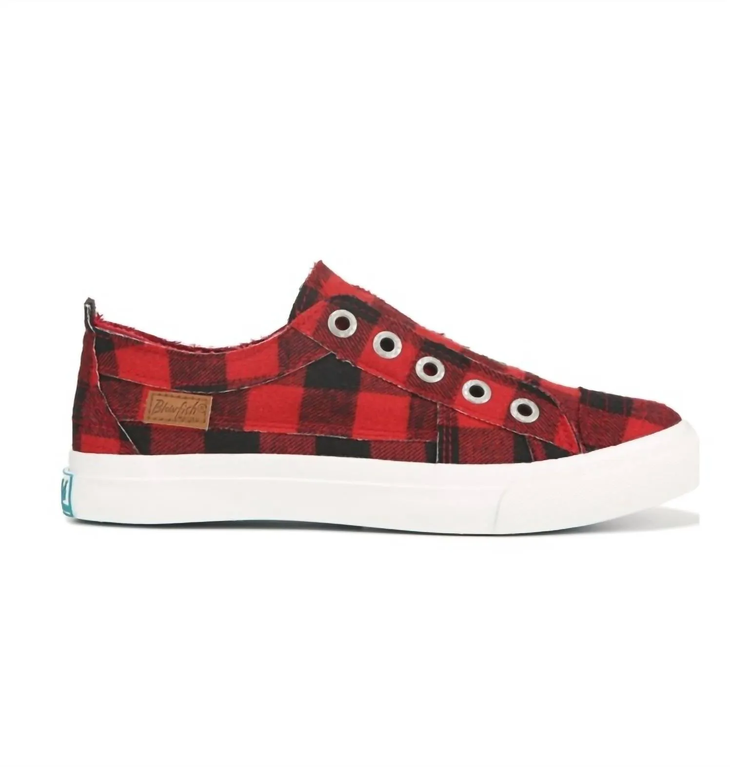 Women's Play Sneaker In Red Buffalo Check