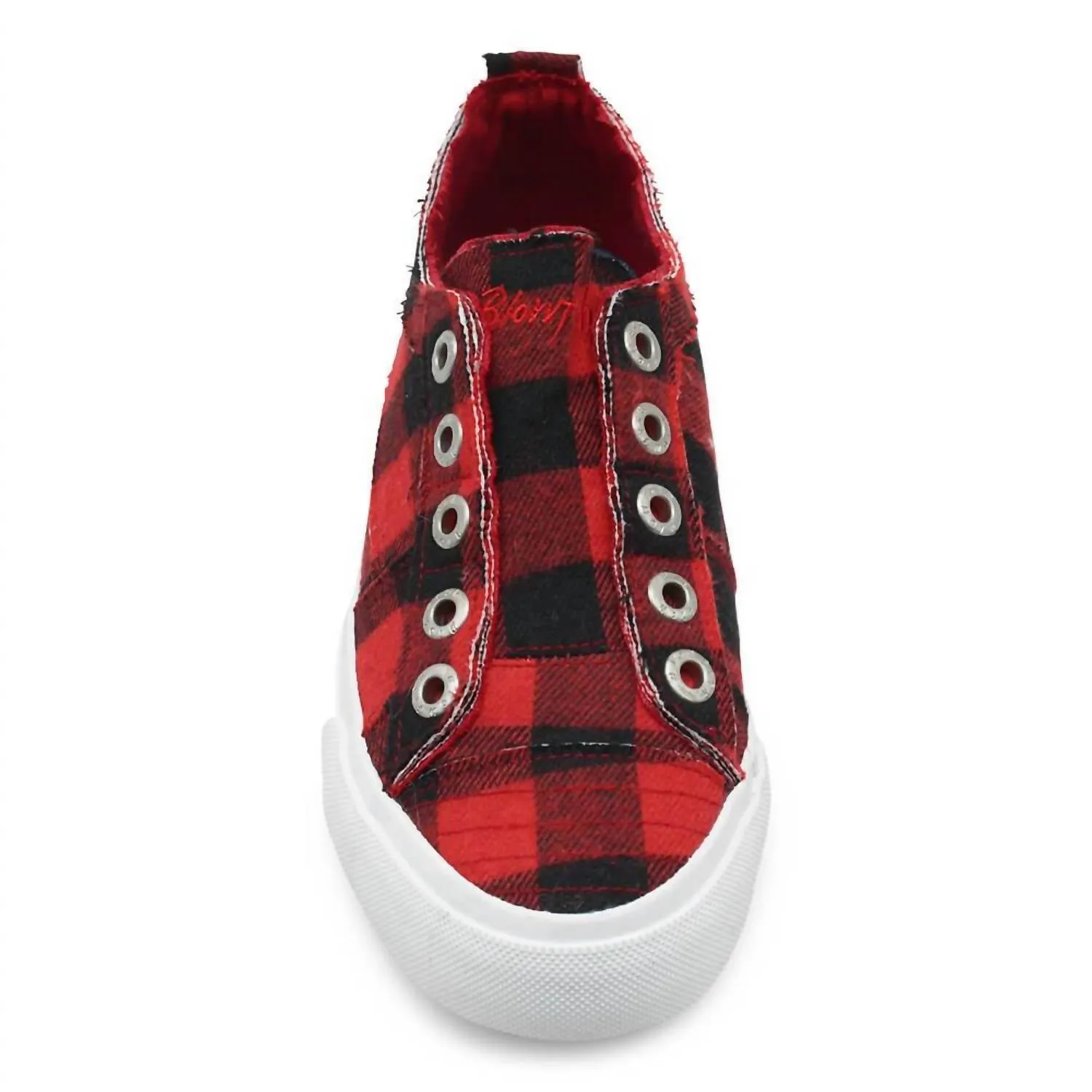 Women's Play Sneaker In Red Buffalo Check