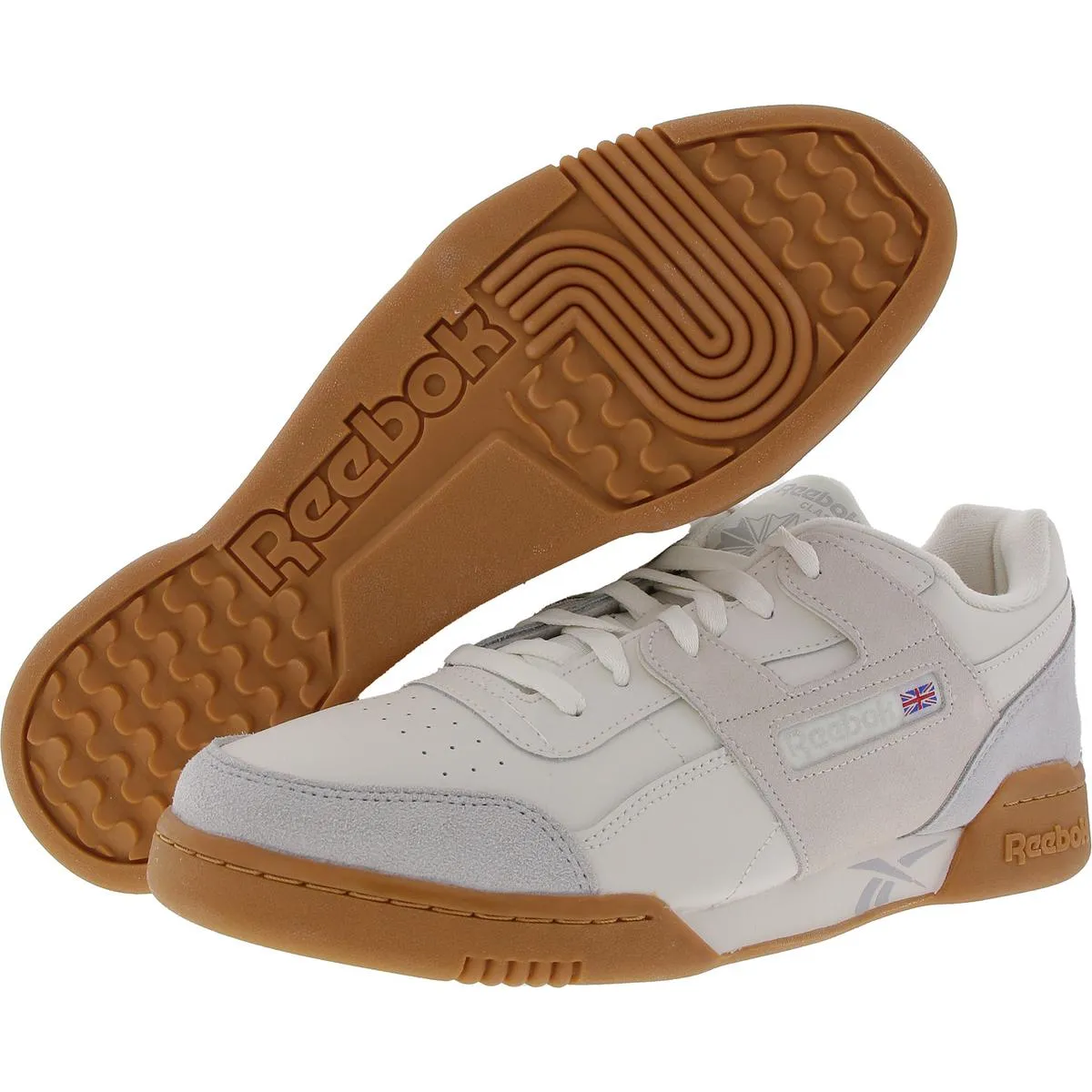 Workout Plus Mens Perforated Leather Running & Training Shoes
