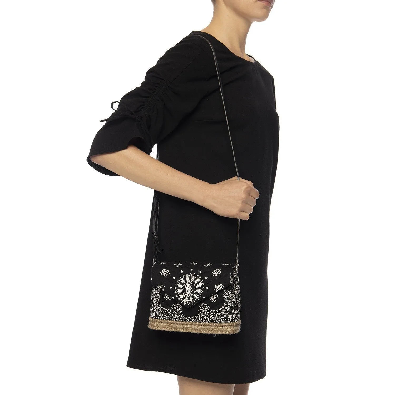 Ysl Bags Saint Laurent Loulou Black Paisley Quilted Small Cross Body Bag 531045